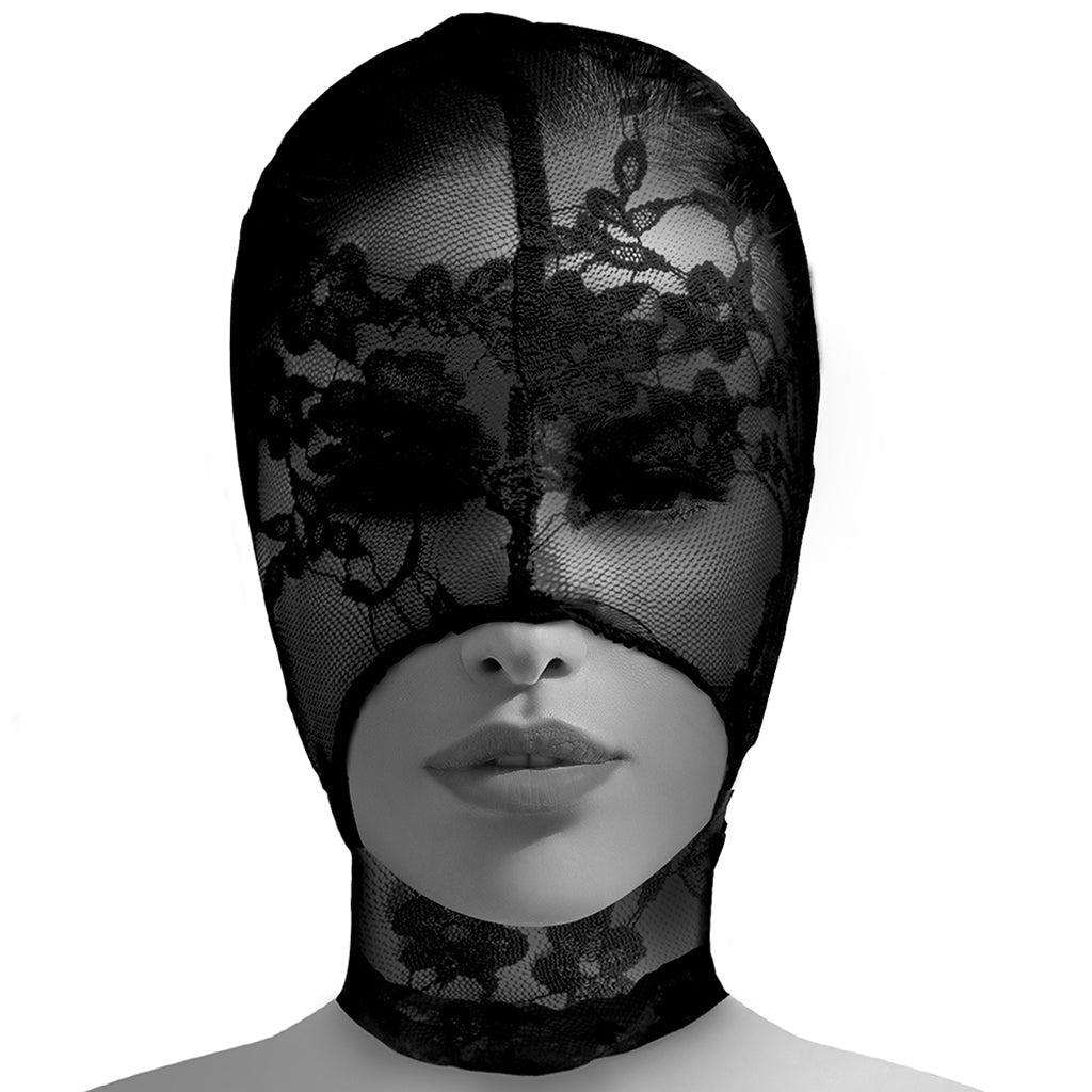 Master Series Lace Seduction Bondage Hood - Tophatter's Adult Products Bondage and Fetish > Pleasure Masks and Dress Up Play - Tophatter Daily Deals