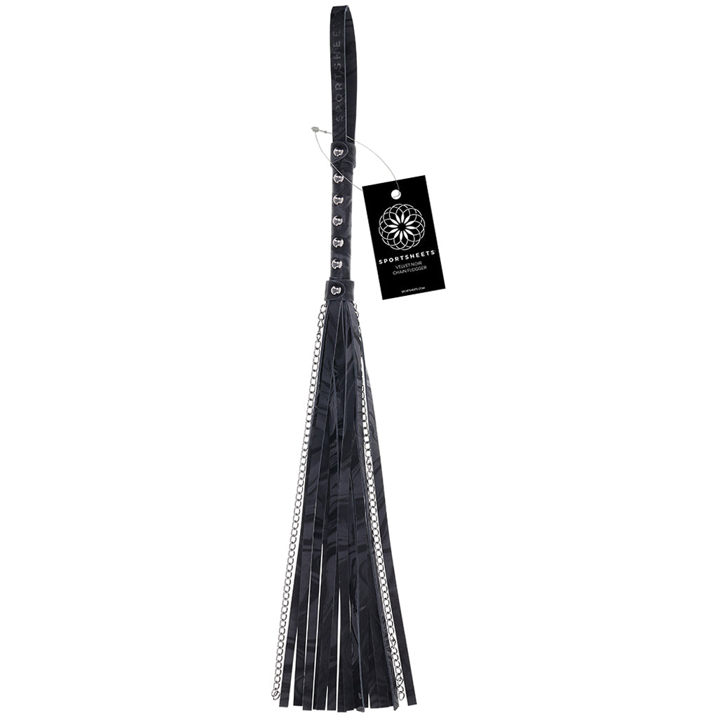 Velvet Noir Chain Flogger - Tophatter's Adult Sex Toys Online Bondage and Fetish > Whips and Crops - Tophatter Daily Deals