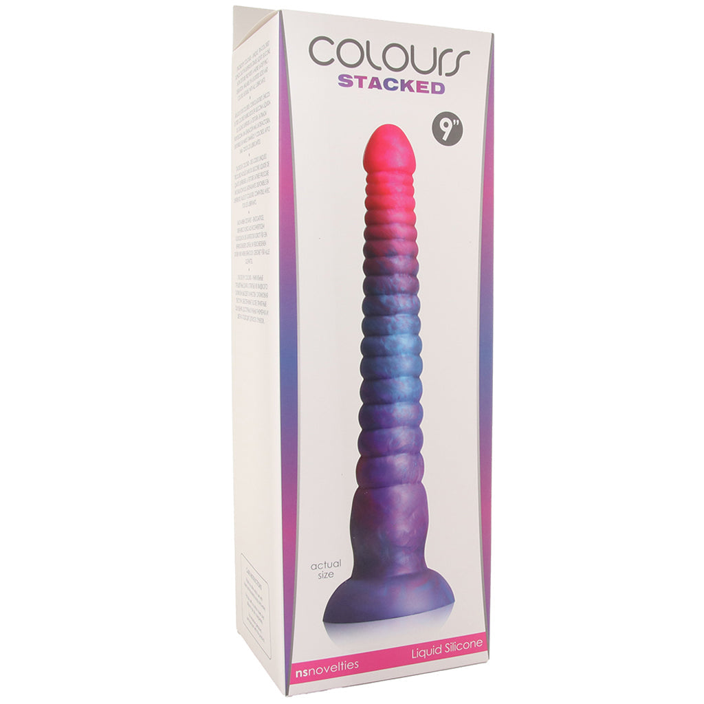 Colours Stacked 9 Inch Dildo in Pink/Blue - Tophatter's Adult Sex Toys Online Dildo Sex Toys > Non-Phallic Dildos - Tophatter Daily Deals