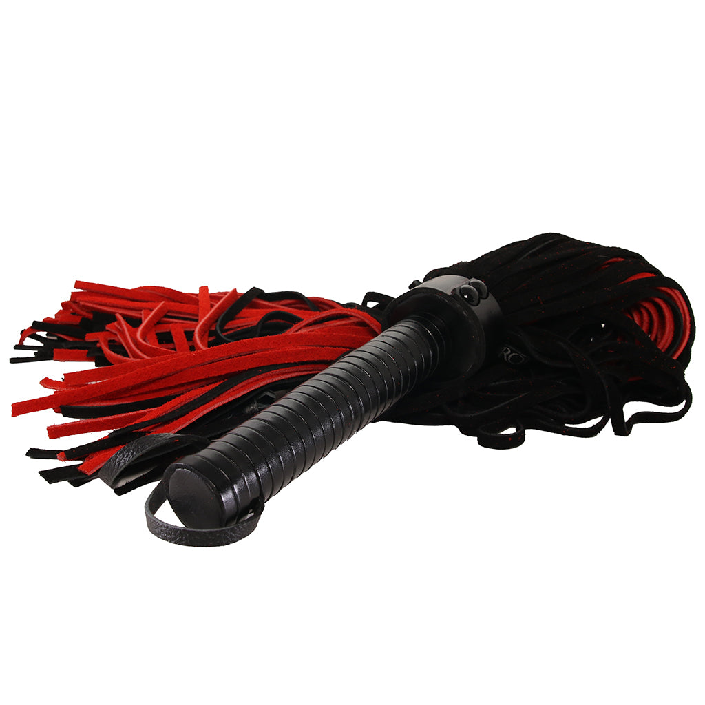 Long Suede Flogger in Black & Red Bondage and Fetish > Leather - Tophatter Daily Deals