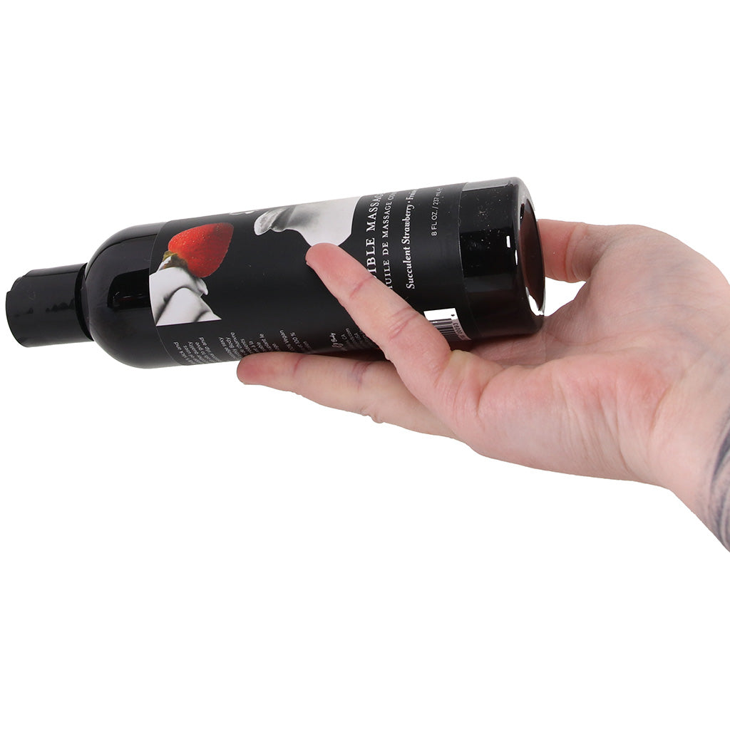 Edible Massage Oil 8oz/236ml in Strawberry Sensual Love > Massage - Tophatter Daily Deals