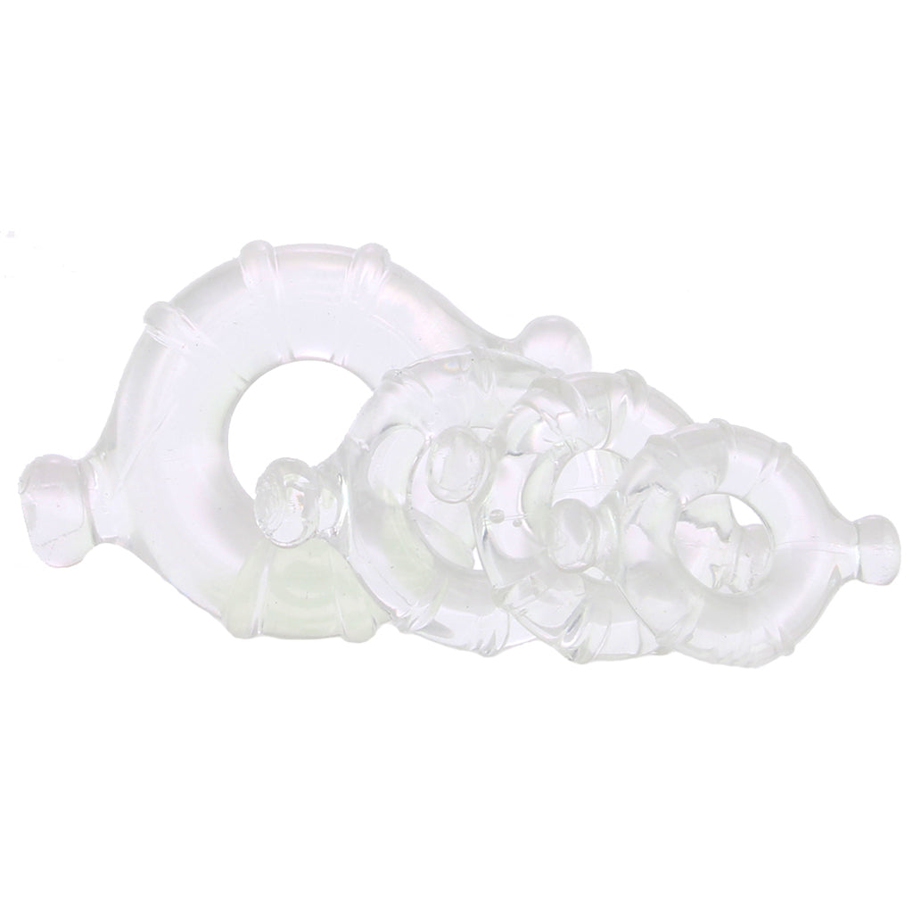 Renegade Vitality Cock Ring 4 Pack in Clear - Tophatter's Adult Products Cock Rings - Tophatter Daily Deals