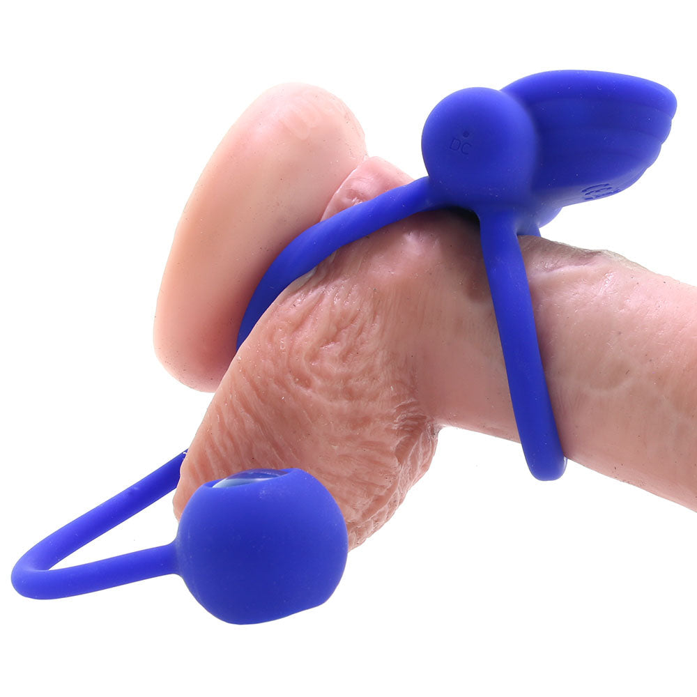 Dual Rockin' Rim Enhancer Cock Ring in Blue - Tophatter's Vibrator Deals Online Cock Rings - Tophatter Daily Deals
