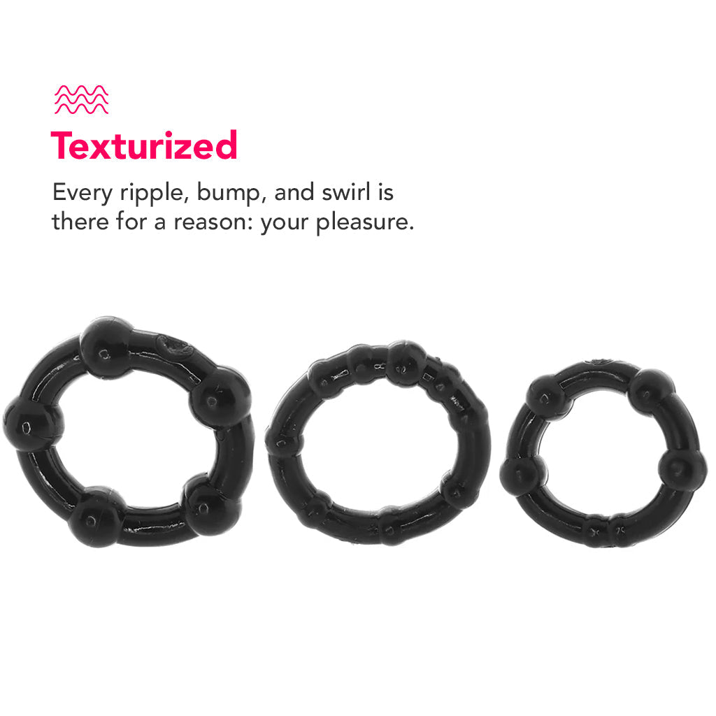 PinkCherry Cock Rings in Black Cock Rings - Tophatter Daily Deals