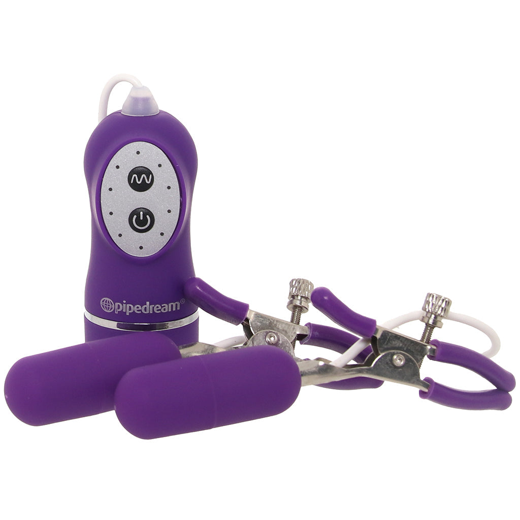 10 Function Vibrating Nipple Clamps in Purple Bondage and Fetish > Nipple Stimulators & Clamps - Tophatter Daily Deals
