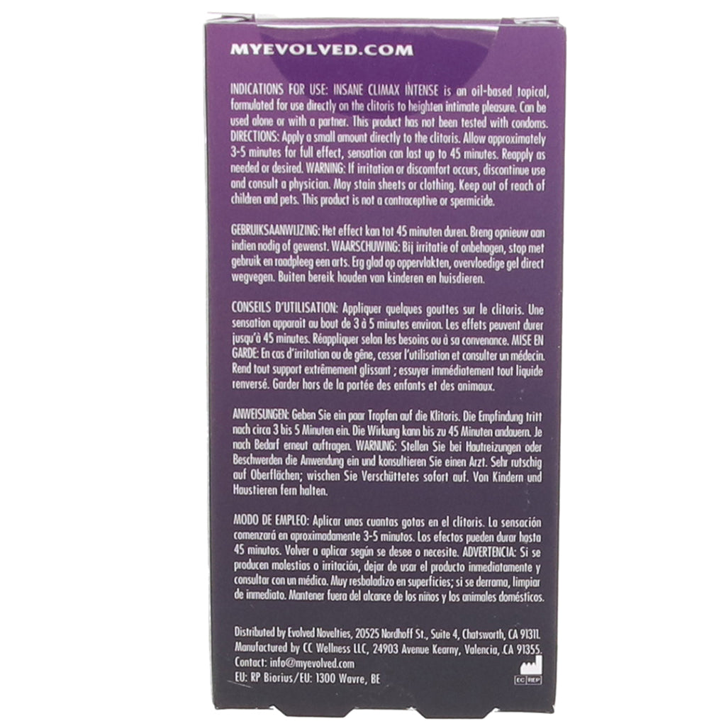 Insane Climax Intense Clitoral Stimulant in 0.34oz/10ml Lubes and Lotions > Female Enhancement - Tophatter Daily Deals