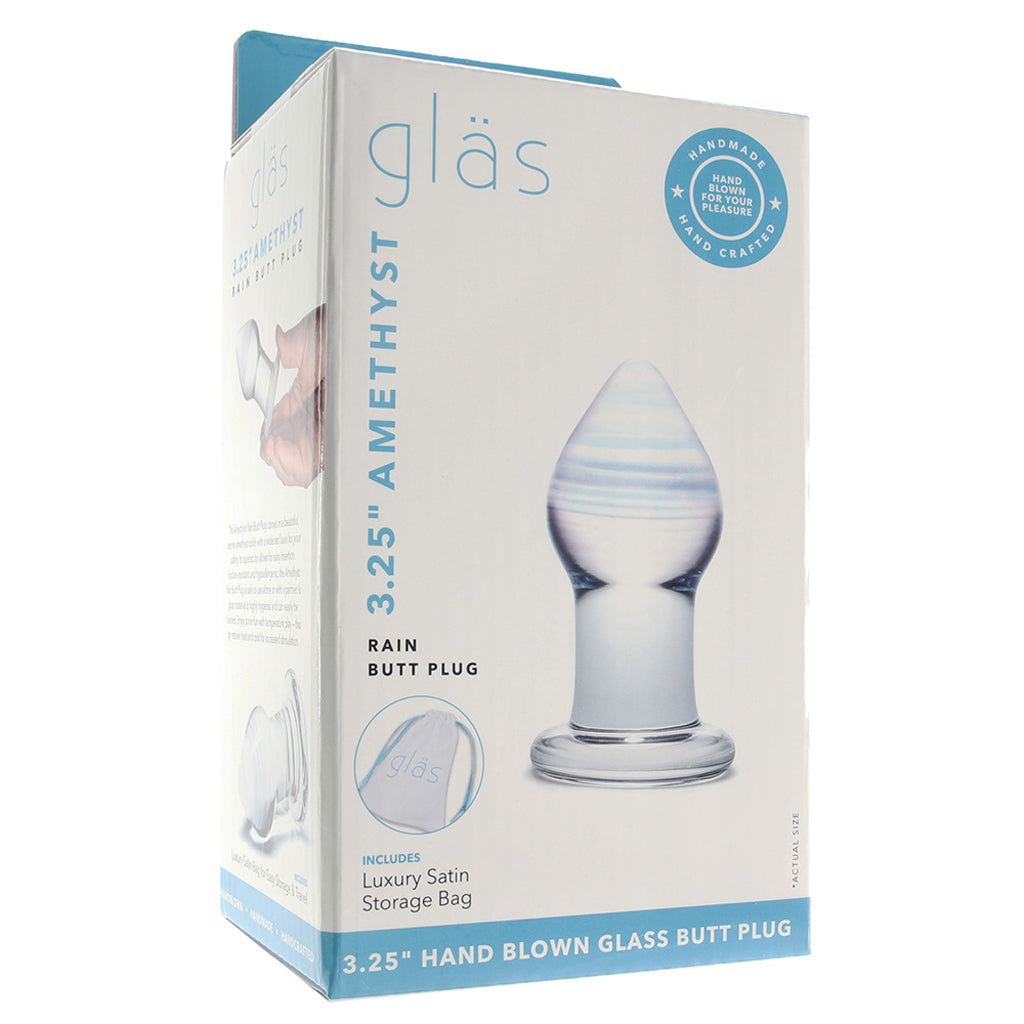gläs Amethyst Rain Glass Butt Plug - Tophatter's Adult Products Anal Sex Toys > Butt Plugs - Tophatter Daily Deals