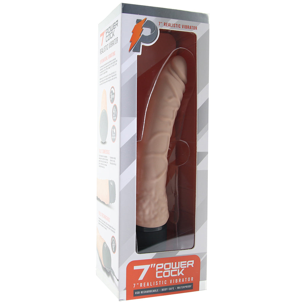 PowerCock 7 Inch Realistic Vibe in Light Vibrators > Realistic Vibrator Dildos - Tophatter Daily Deals