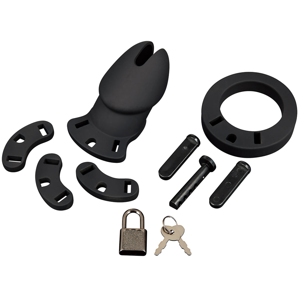 Blue Line Silicone Chastity Cage in Black Bondage and Fetish > Cock and Ball Devices - Tophatter Daily Deals