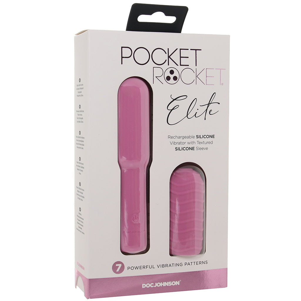 Pocket Rocket Elite Vibe with Texture Sleeve in Pink Vibrators > Bullet and Egg Vibrators - Tophatter Daily Deals