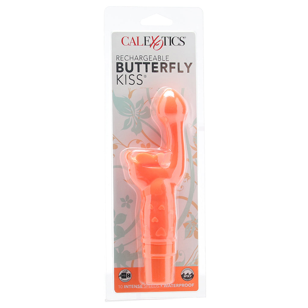 Rechargeable Butterfly Kiss Vibe in Orange Vibrators > G-Spot Vibrators - Tophatter Daily Deals