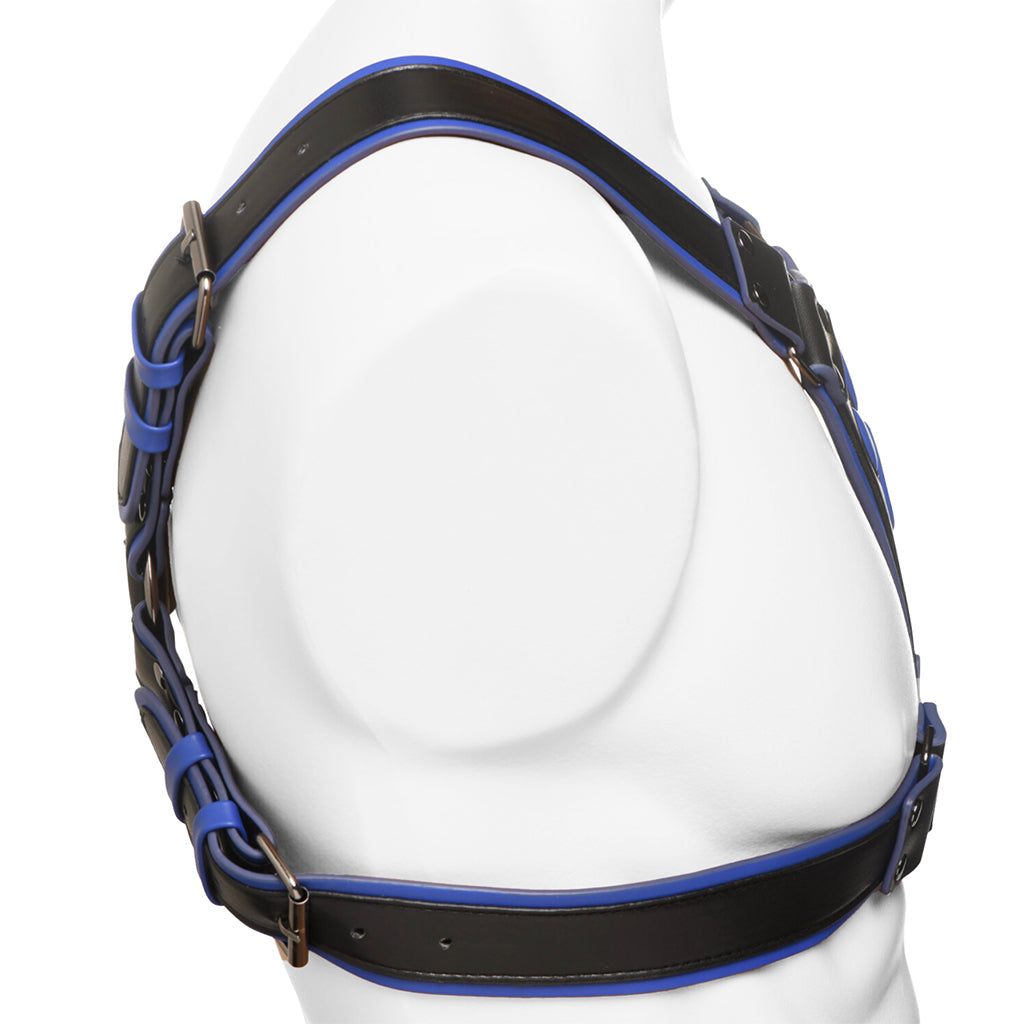 Master Series Alpha Pup Bulldog Harness in Blue - Tophatter's Adult Sex Toys Online Bondage and Fetish > Men's Bondage Wear - Tophatter Daily Deals