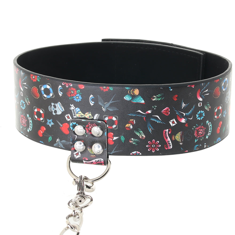 Ouch! Old School Tattoo Leash & Collar Bondage and Fetish > Leashes and Collars - Tophatter Daily Deals