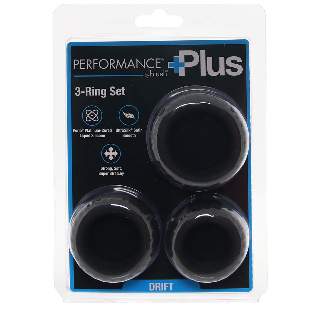 Performance Plus Drift 3 Ring Set - Tophatter's Adult Sex Toys Online Cock Rings - Tophatter Daily Deals