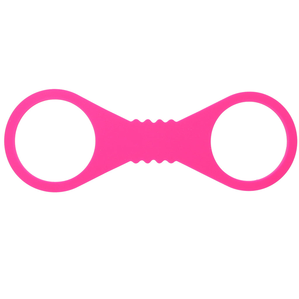 Sex & Mischief Hot Pink Silicone Cuffs in Large Bondage and Fetish > Wrist and Ankle Cuffs - Tophatter Daily Deals