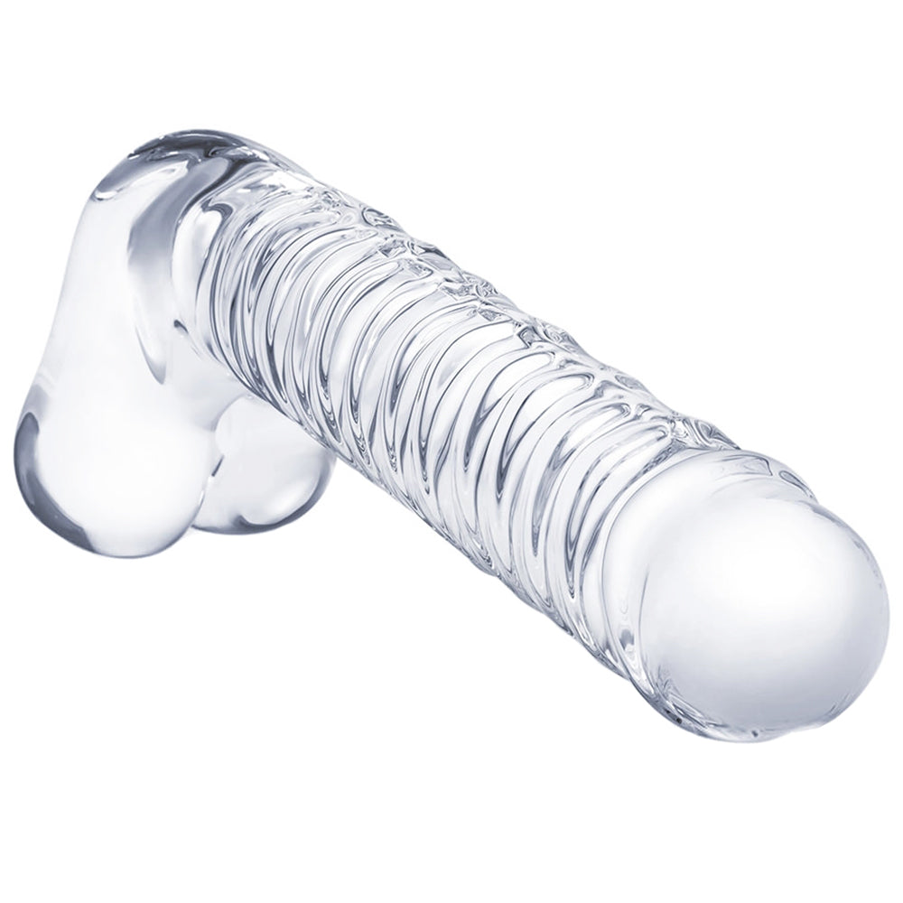 gläs 8 Inch Realistic Ribbed G-Spot Dildo Dildo Sex Toys > G-Spot Dildos - Tophatter Daily Deals
