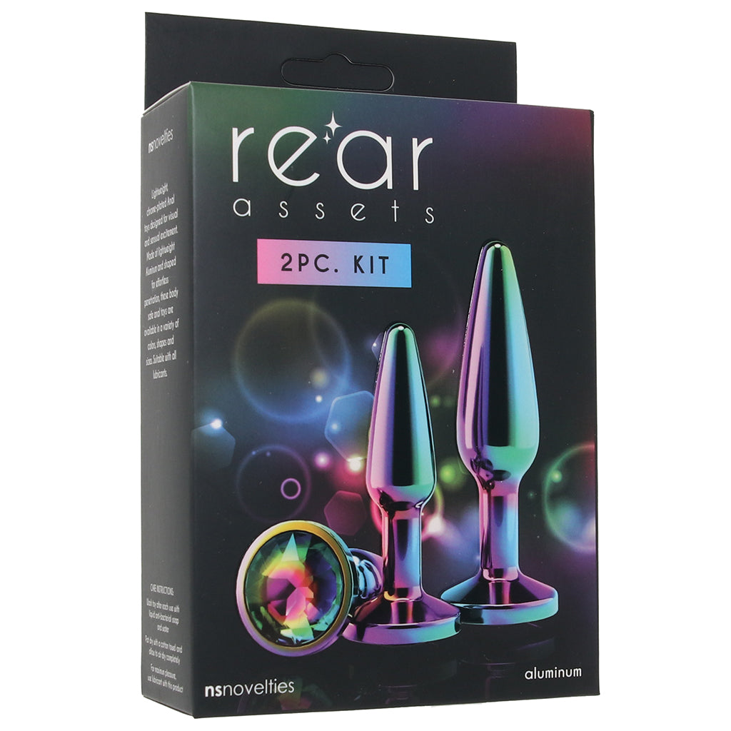 Rear Assets 2 Piece Butt Plug Kit in Multicolour Anal Sex Toys > Butt Plugs - Tophatter Daily Deals