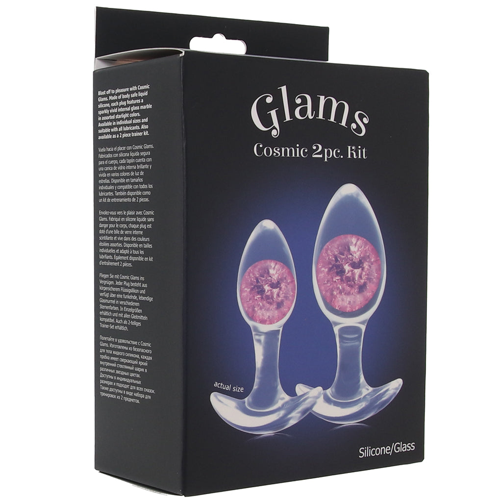 Cosmic Glams 2 Piece Kit in Pink - Tophatter's Adult Sex Toys Online Anal Sex Toys > Butt Plugs - Tophatter Daily Deals