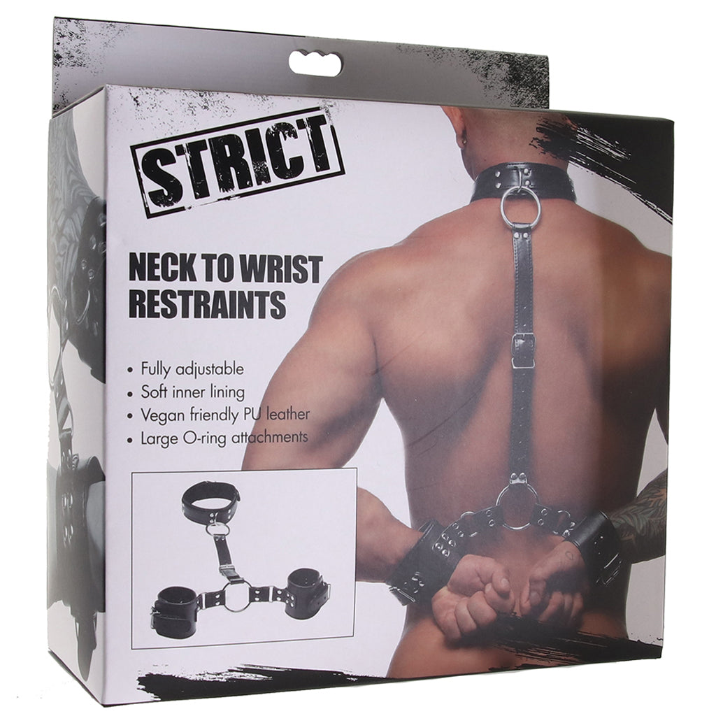 Strict Neck to Wrist Vegan Leather Restraints - Tophatter's Adult Products Bondage and Fetish > Restraints - Tophatter Daily Deals
