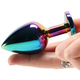 Medium Aluminum Plug with Rainbow Gem in Multicolor Anal Sex Toys > Butt Plugs - Tophatter Daily Deals