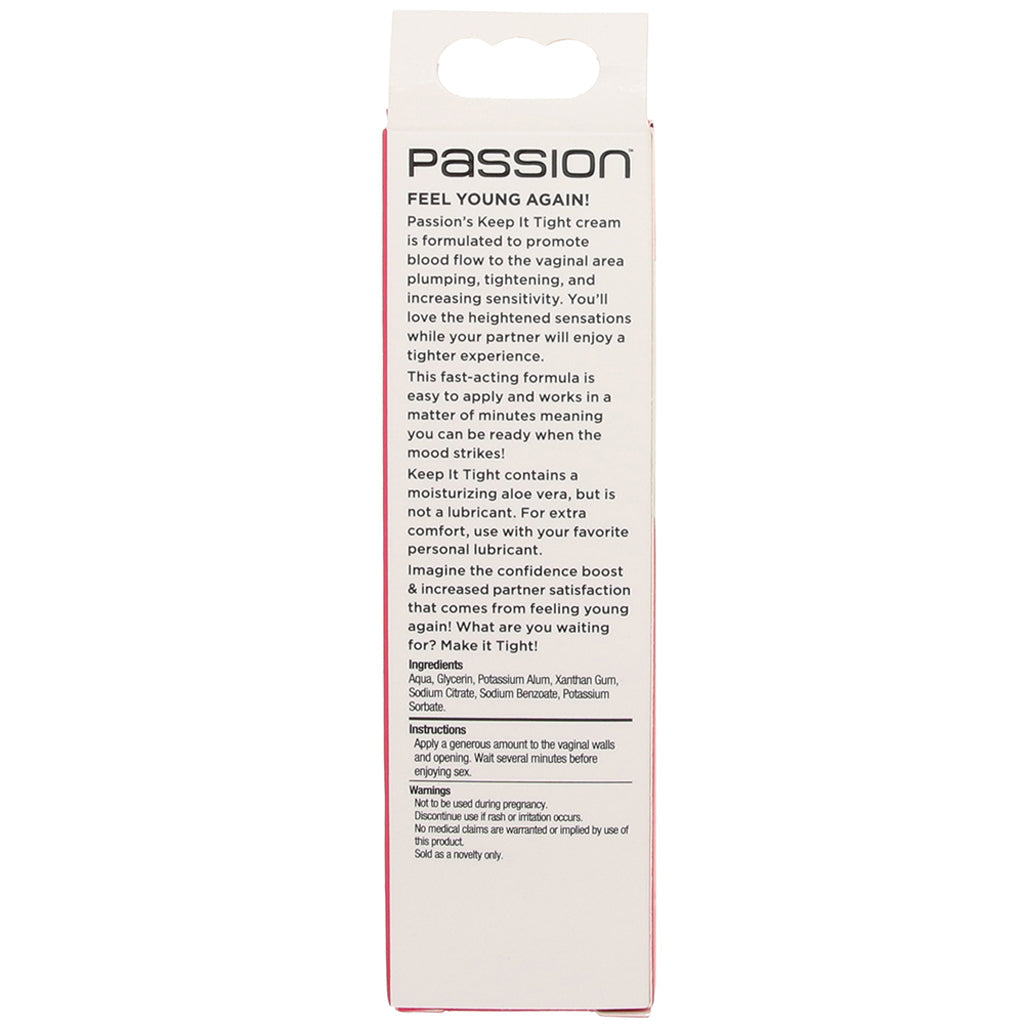 Passion Keep It Tight Tightening Cream in 1.5oz/44ml - Tophatter's Adult Sex Toys Online Lubes and Lotions > Female Enhancement - Tophatter Daily Deals