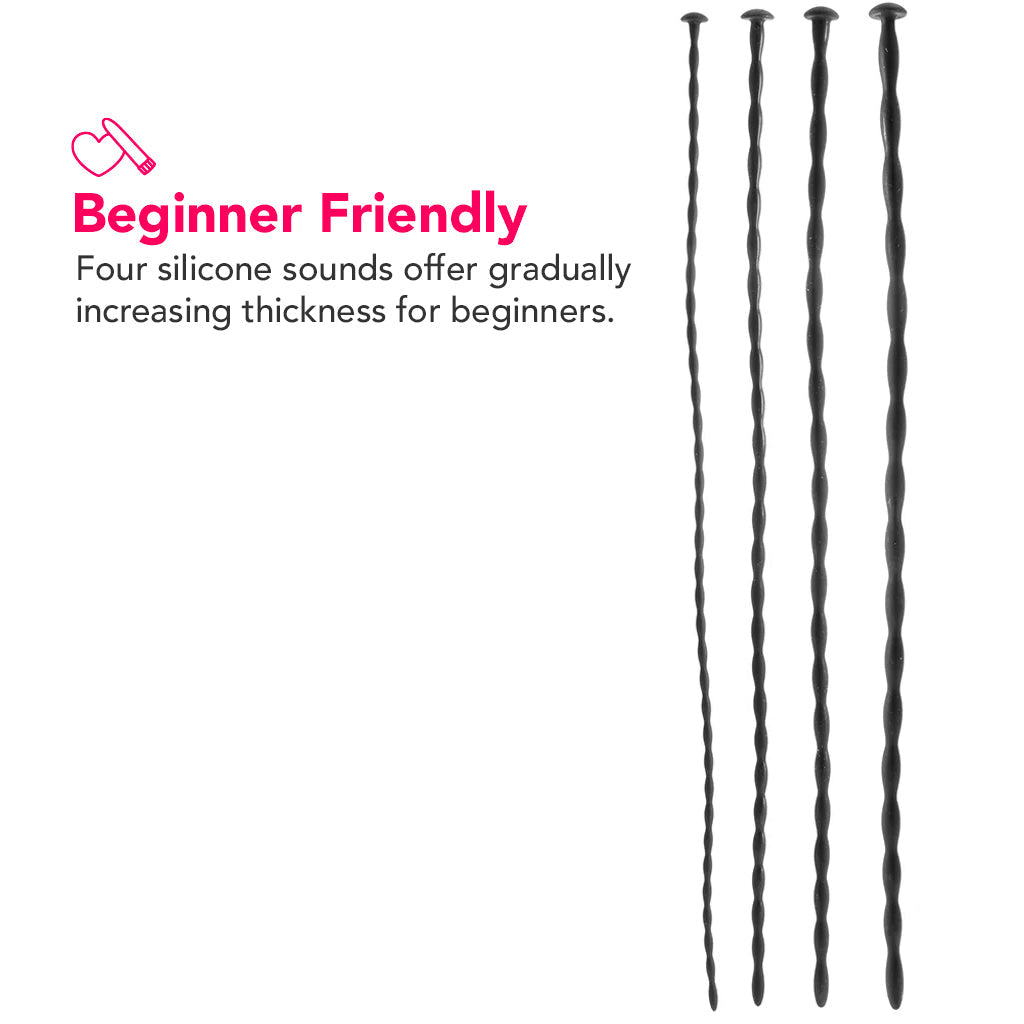 Ouch! Beginner Silicone Spiral Screw Sounding Set Bondage and Fetish > Cock and Ball Devices - Tophatter Daily Deals