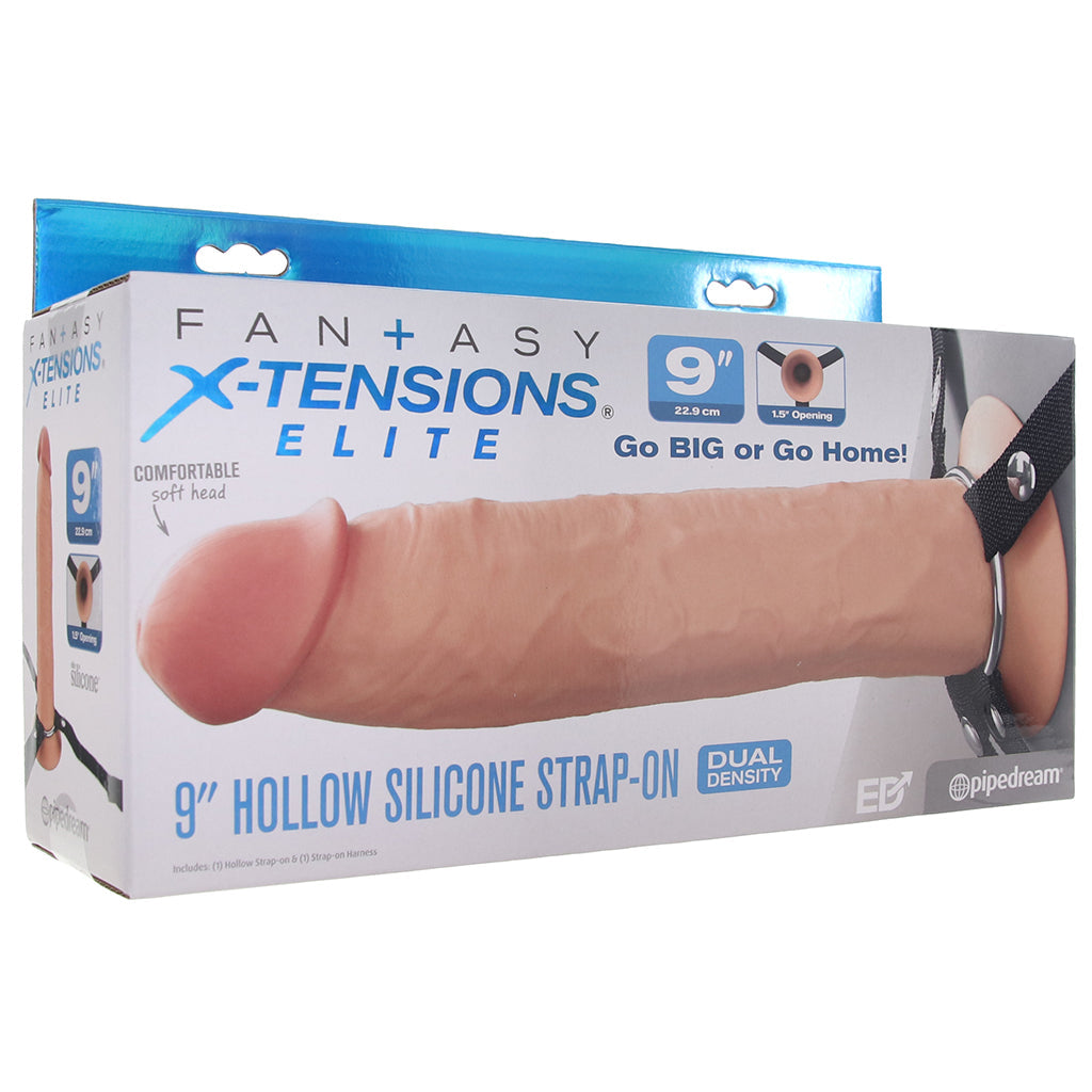 Fantasy X-tensions Elite 9 Inch Hollow Strap-On in Light - Tophatter's Adult Sex Toys Online Dildo Sex Toys > Strap-On and Harnesses - Tophatter Daily Deals