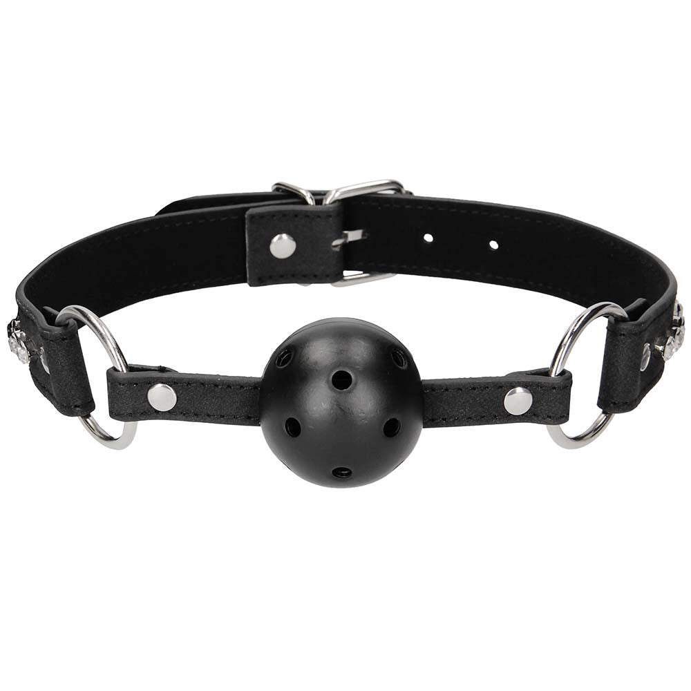Ouch! Breathable Ball Gag with Diamond Studded Straps Bondage and Fetish > Ball Gags & Mouth Restraints - Tophatter Daily Deals