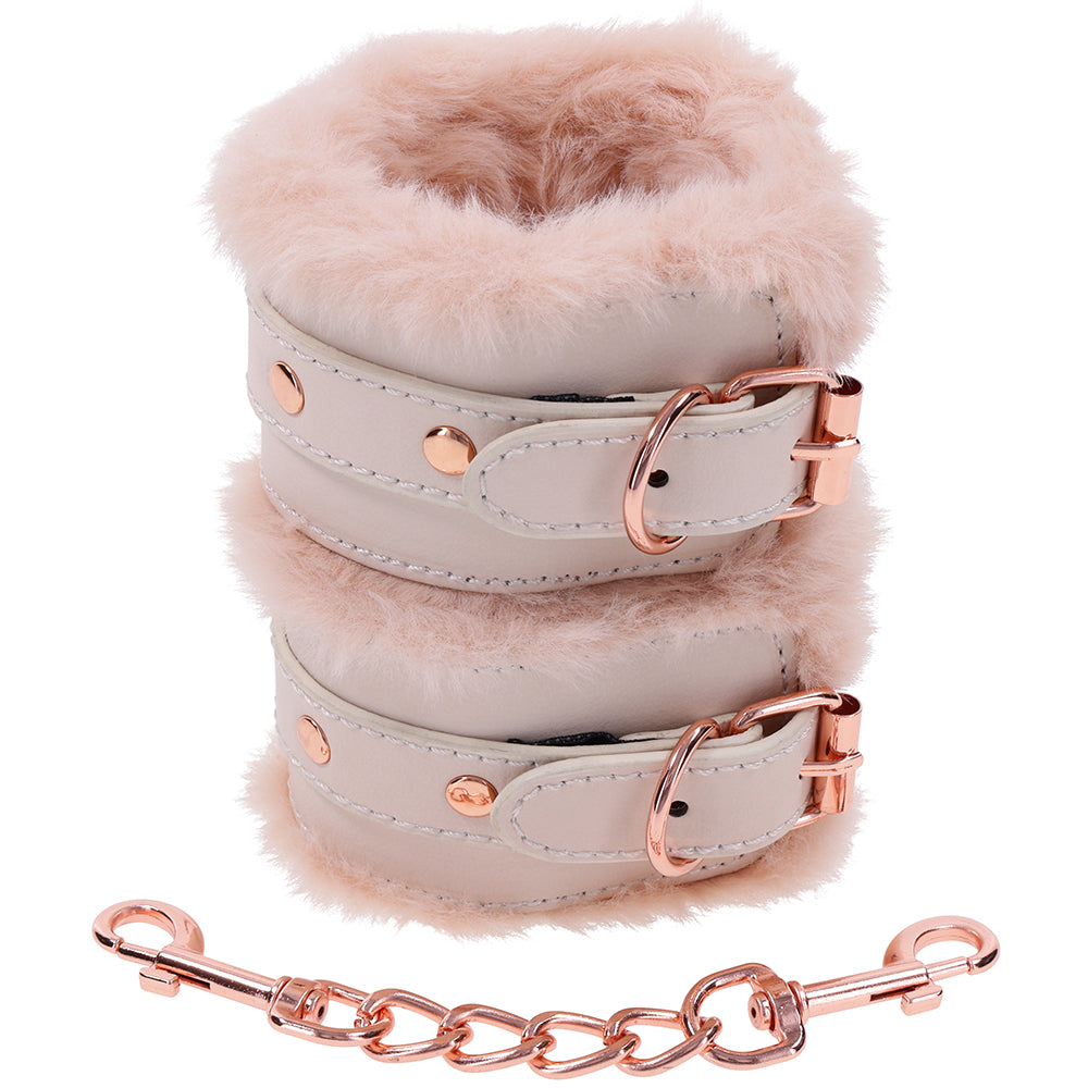 S&M Peaches 'n CreaMe Fur Handcuffs Bondage and Fetish > Wrist and Ankle Cuffs - Tophatter Daily Deals