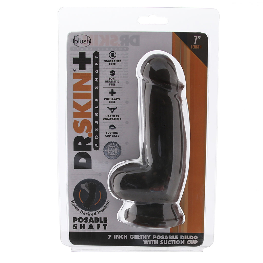 Dr. Skin Plus 7 Inch Girthy Poseable Dildo in Chocolate Dildo Sex Toys > Realistic Dildos - Tophatter Daily Deals