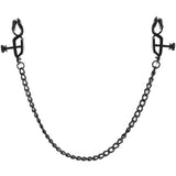 Open Press Nipple Clamps with Black Link Chain - Tophatter's Adult Products Bondage and Fetish > Nipple Stimulators & Clamps - Tophatter Daily Deals