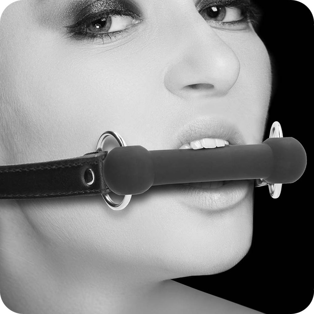 Black & White Silicone Bit Gag - Tophatter's Adult Products Bondage and Fetish > Ball Gags & Mouth Restraints - Tophatter Daily Deals