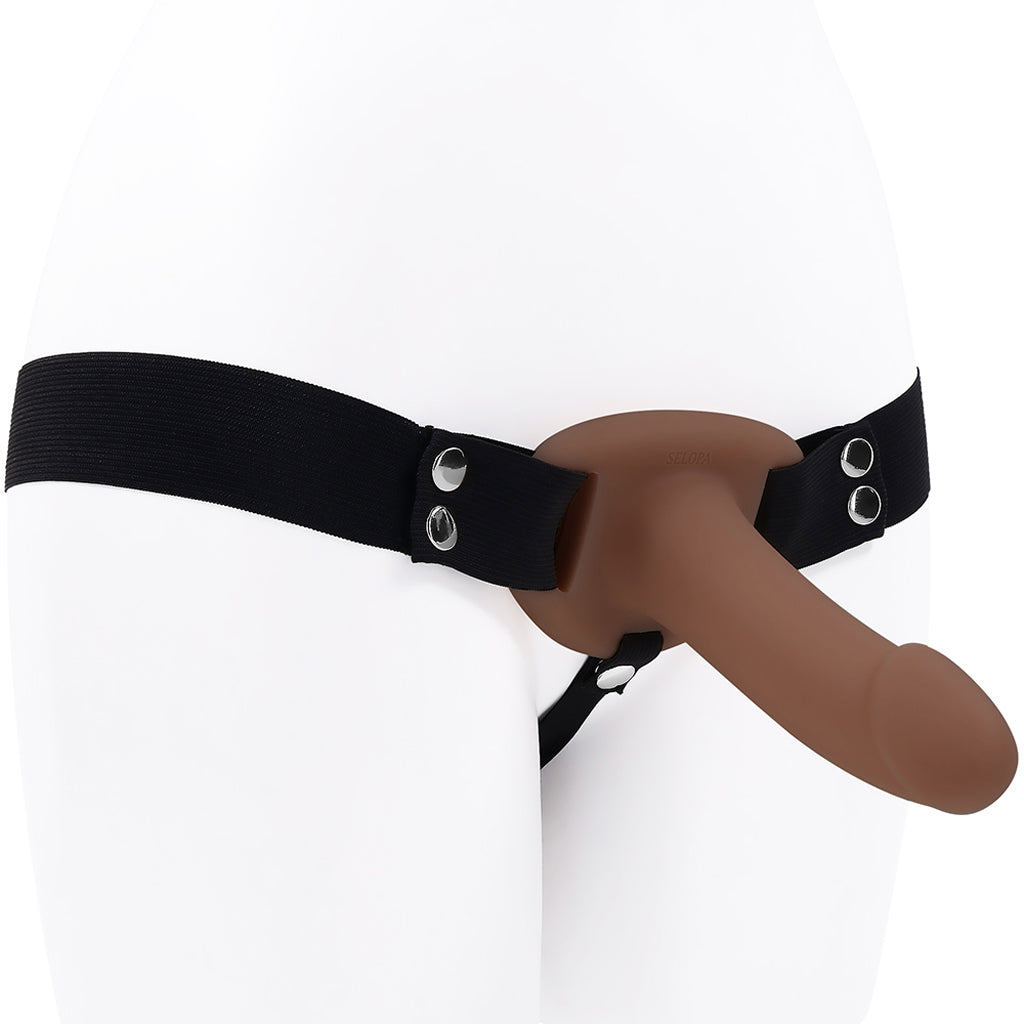 Selopa Our First Hollow Strap-On in Dark - Tophatter's Adult Sex Toys Online Dildo Sex Toys > Harness Compatible - Tophatter Daily Deals