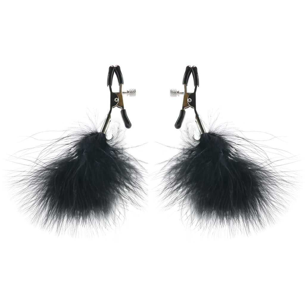 Feathered Nipple Clamps - Tophatter's Adult Products Bondage and Fetish > Nipple Stimulators & Clamps - Tophatter Daily Deals