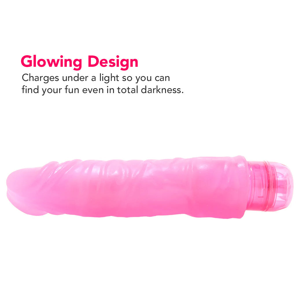 Glow Dicks 9 Inch The Drop Vibe in Pink Vibrators > Realistic Vibrator Dildos - Tophatter Daily Deals