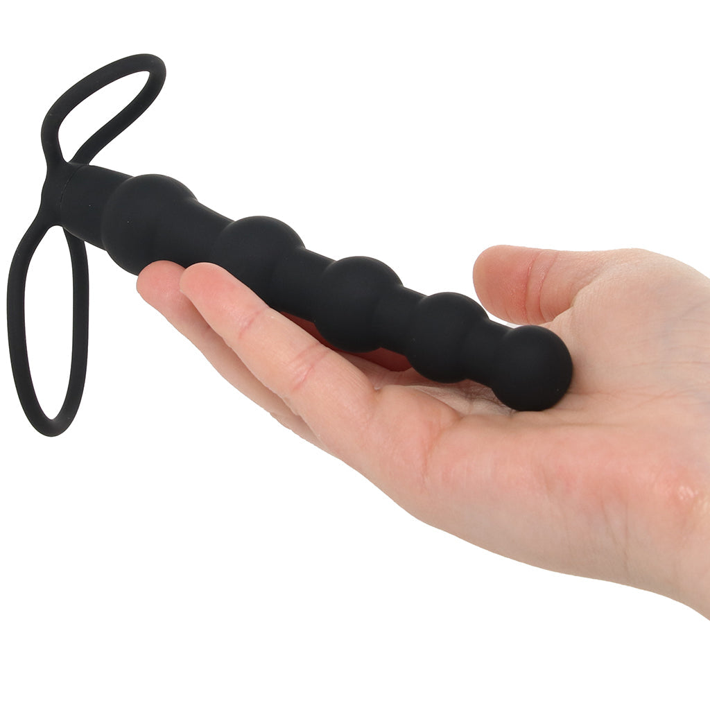 Silicone Beaded Double Rider in Black Anal Sex Toys > Anal Beads - Tophatter Daily Deals