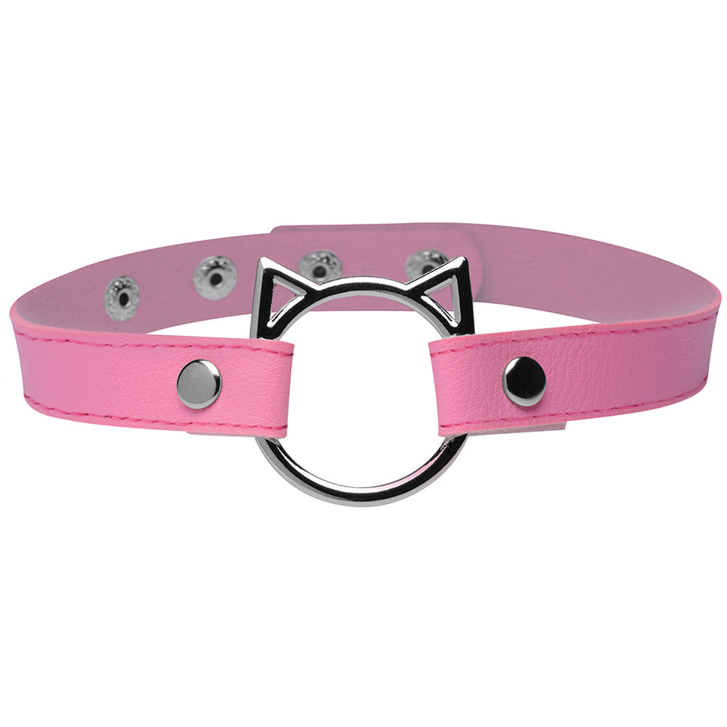 Master Series Kinky Kitty Slim Choker in Pink - Tophatter's Adult Products Bondage and Fetish > Tools & Accessories - Tophatter Daily Deals