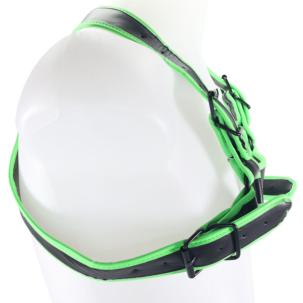 Ouch! Glow in the Dark Buckle Bulldog Harness /XL Bondage and Fetish > Men's Bondage Wear - Tophatter Daily Deals