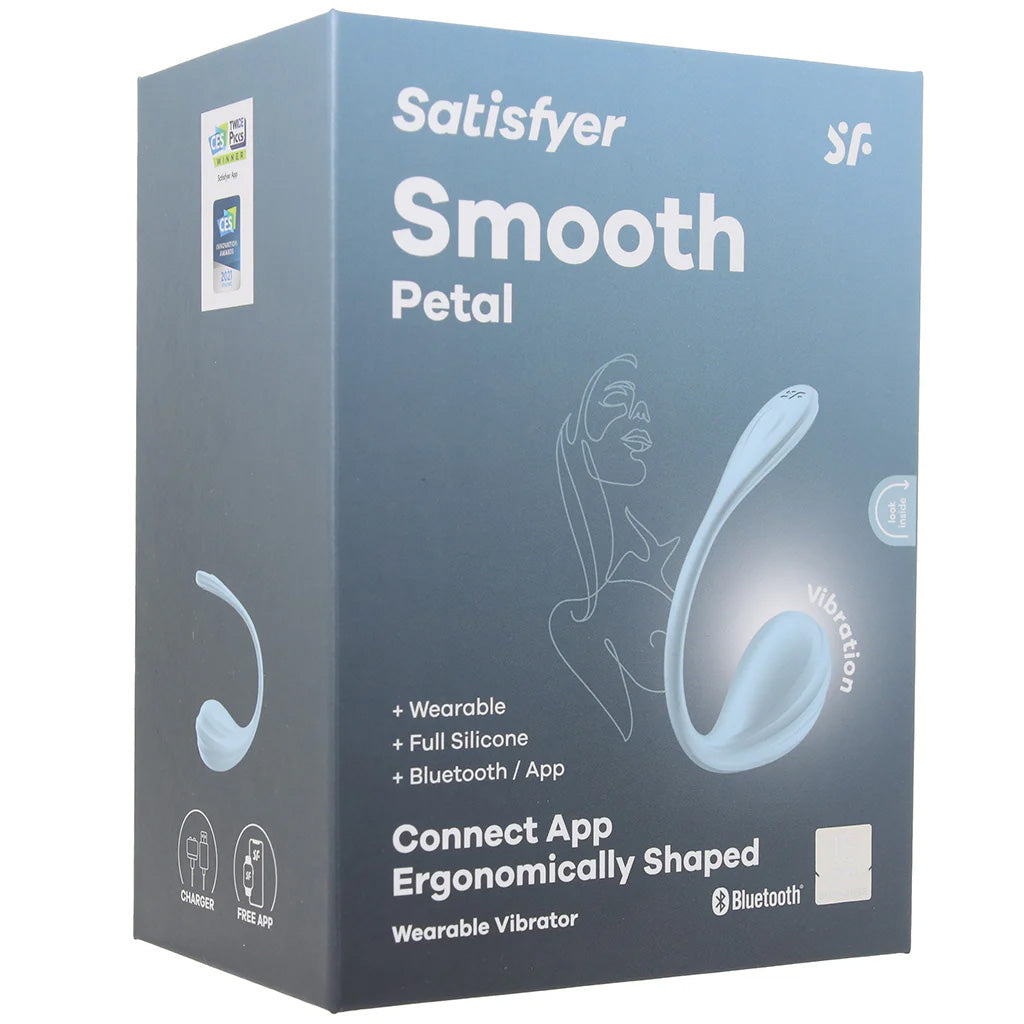Satisfyer Smooth Petal Wearable Vibe in Light Blue Vibrators > Bullet and Egg Vibrators - Tophatter Daily Deals