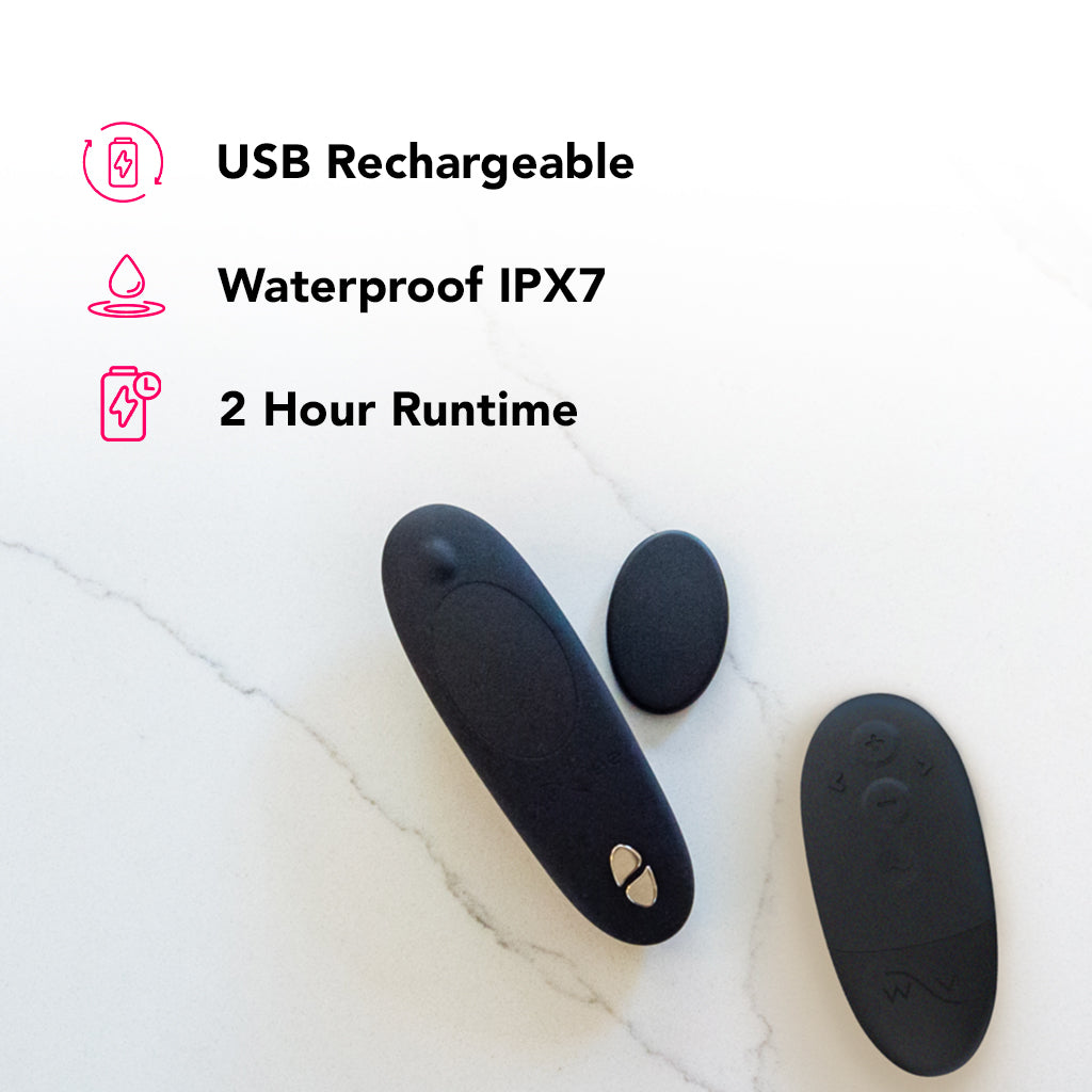 We-Vibe Moxie+ Wearable Clitoral Vibe in Satin Black Vibrators > Wearable & Panty Vibrators - Tophatter Daily Deals