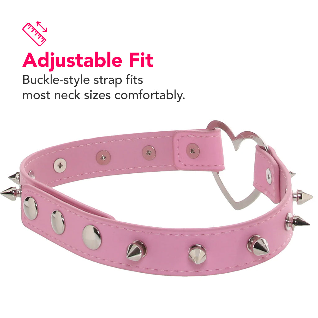 Master Series Spiked Heart Choker in Pink Bondage and Fetish > Tools & Accessories - Tophatter Daily Deals