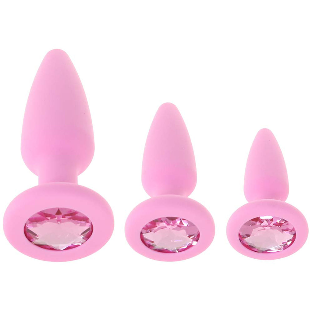 First Time Crystal Booty Anal Plug Set in Pink Anal Sex Toys > Butt Plugs - Tophatter Daily Deals