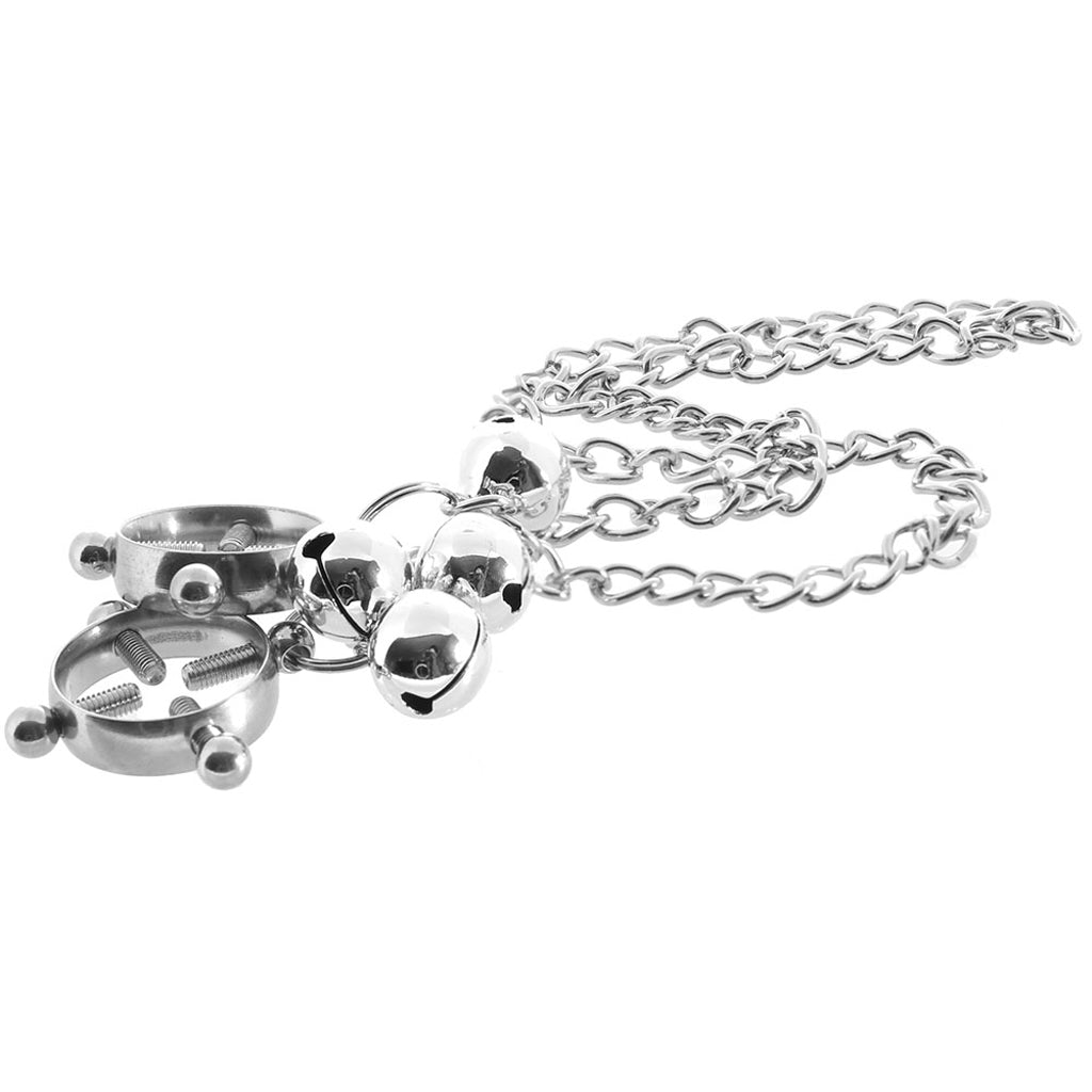 Nipple Grips 4-Point Nipple Press with Bells Bondage and Fetish > Nipple Stimulators & Clamps - Tophatter Daily Deals
