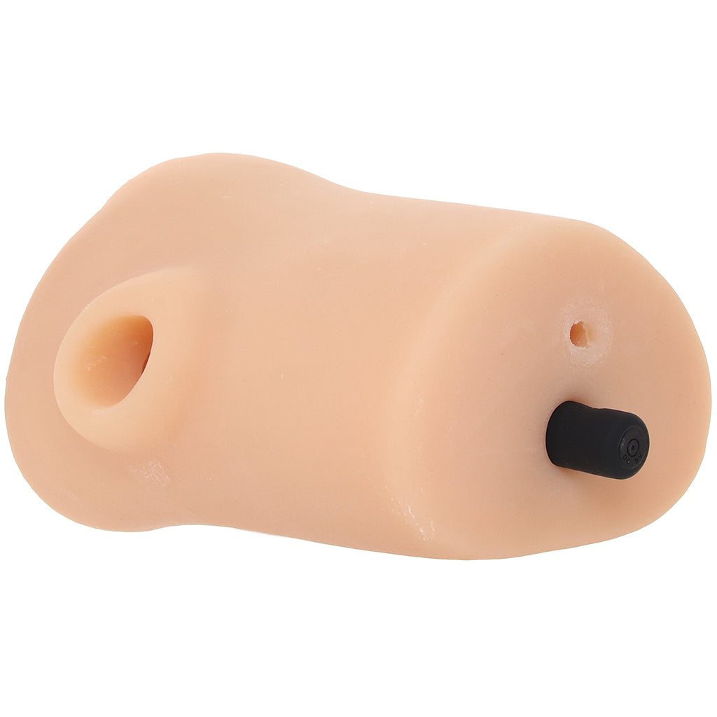 PDX Double Pounder Vibrating Squeeze Stroker in Light - Tophatter's Adult Sex Toys Online Male Masturbators > Pocket Strokers - Tophatter Daily Deals