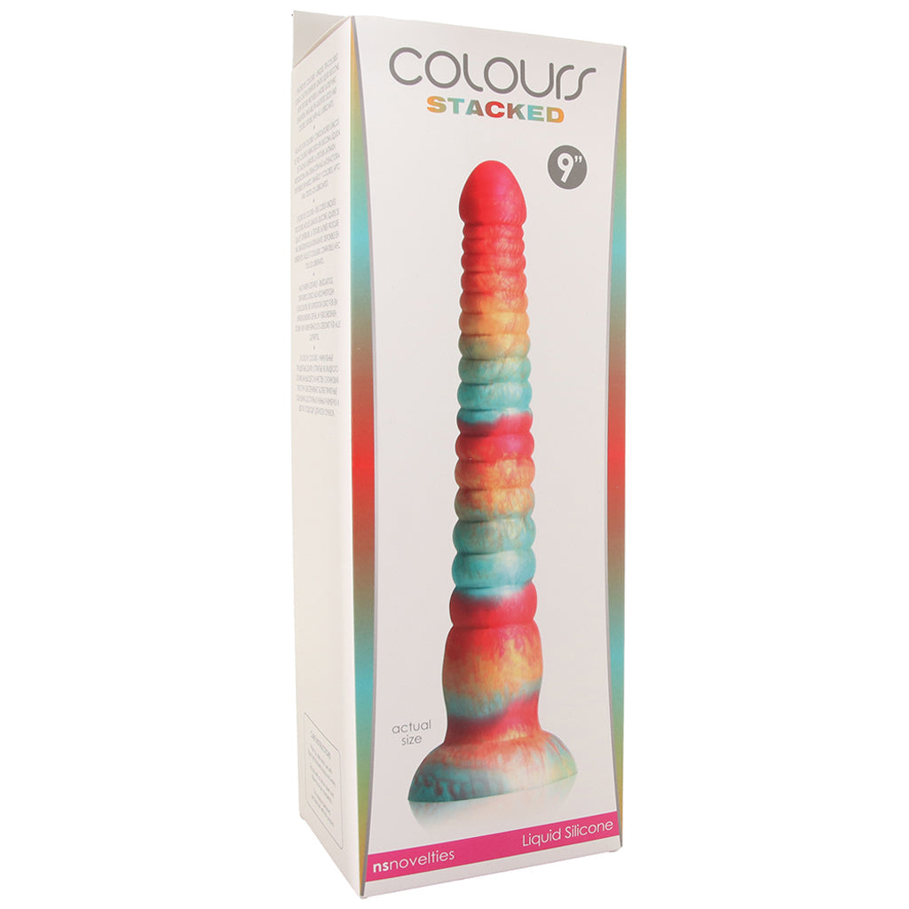 Colours Stacked 9 Inch Dildo in Red/Gold - Tophatter's Adult Sex Toys Online Dildo Sex Toys > Non-Phallic Dildos - Tophatter Daily Deals