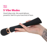 PinkCherry Luxury Slim Rechargeable Wand in Black Vibrators > Wands - Tophatter Daily Deals