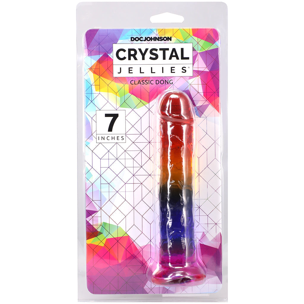 Crystal Jellies 7 Inch Classic Dildo in Rainbow Dildo Sex Toys > Realistic Dildos - Tophatter Daily Deals