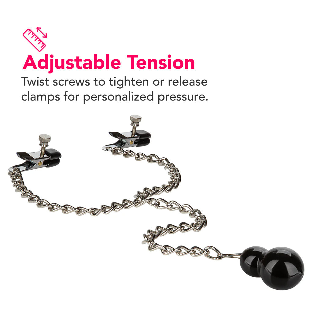 Nipple Play Weighted Dual Tier Nipple Clamps Bondage and Fetish > Nipple Stimulators & Clamps - Tophatter Daily Deals