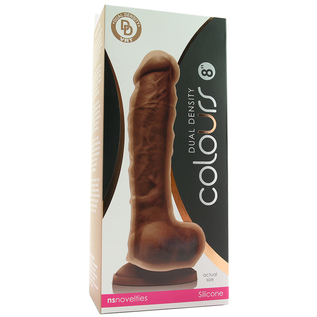 Colours 8 Inch Dual Density Silicone Dildo in Brown Dildo Sex Toys > Realistic Dildos - Tophatter Daily Deals