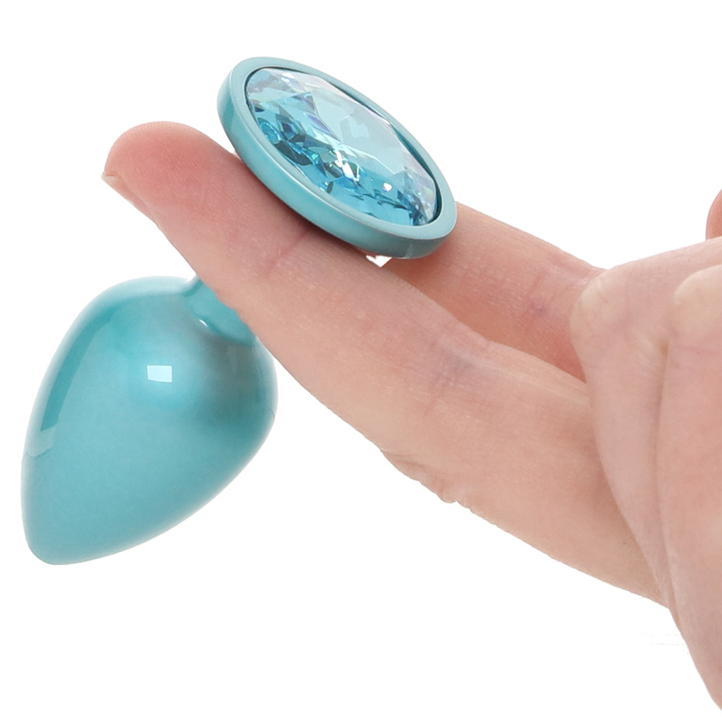 Rear Assets Small Metal Butt Plug in Teal - Tophatter's Adult Sex Toys Online Anal Sex Toys > Butt Plugs - Tophatter Daily Deals